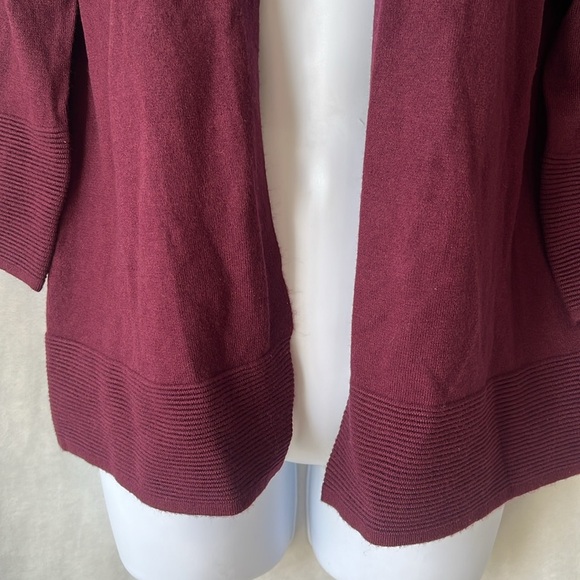 🔥 SALE 🔥 NEW Evolution by Cyrus Maroon Open Front Cardigan Size Small - Picture 13 of 16